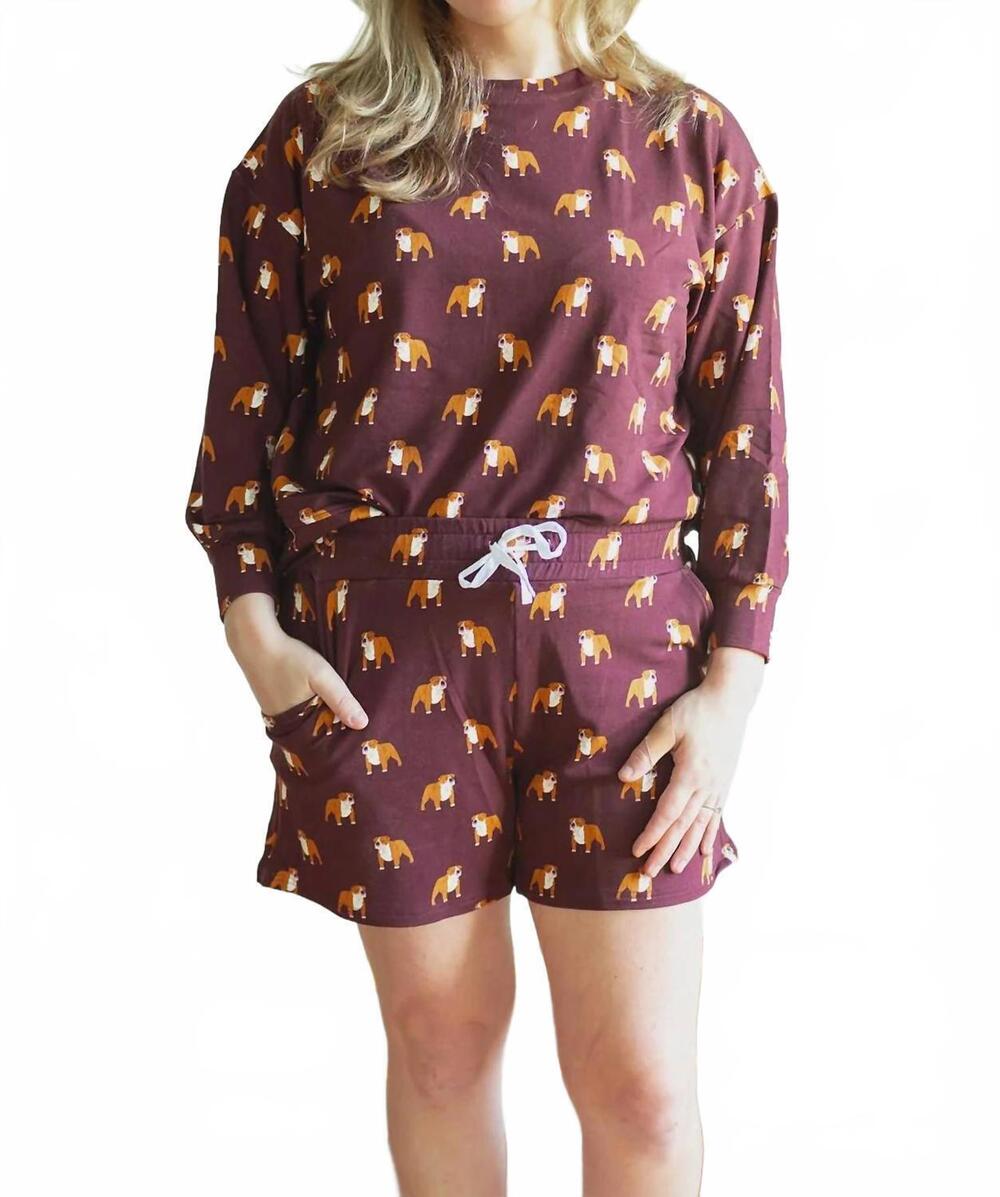 NEW SOUTHERN SLUMBER bamboo sweatshirt set in maroon